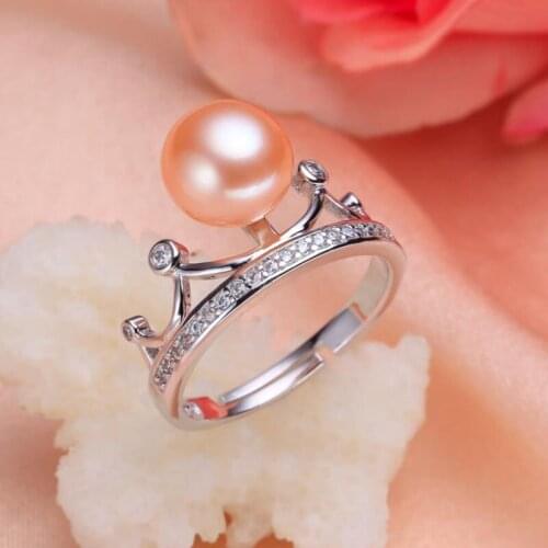 Women Gift word 925 Sterling silver real [bright pearl] natural freshwater pearl rings, rings 925 silver, fashion models can be