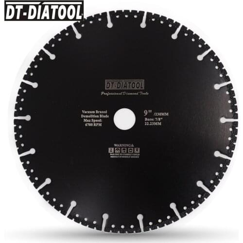 DT-DIATOOL 1pc 9"/230mm Professional All Purpose Diamond Cutting wheel Demolition Disc for Steel Reinforced Concrete Saw Blade