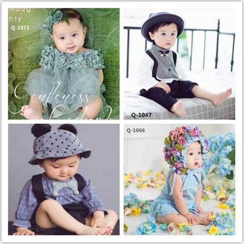 Dvotinst Baby Boys Girls Newborn Photography Props Outfits Flora Dresses Hat Set for 6-12M Fotografia Bonnet Studio Photo Props