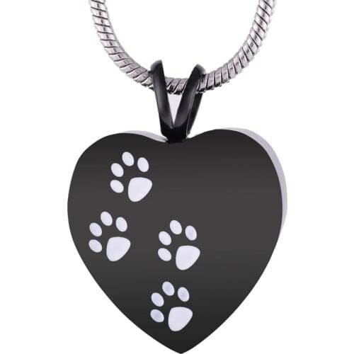 IJD2479 Finely Processed Stainless Steel Paw Print Cremation Jewelry In Pendant Necklace Women Man