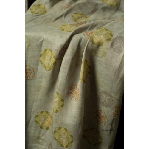 Chinese dress fashion pure ramie digital printing fashion fabric