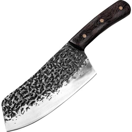 Hand Forged Kitchen Knife High Carboon Stailess Steel Chef Knife Butcher Cleaver Kitchen Knife for Kitchen Outdoor BBQ Camping