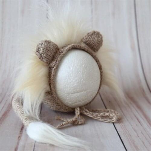 Lovely baby girl boy bonnet hat Baby Lion hat photography props Newborn bonnet photo props