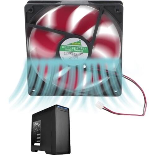 Mini 120x120x25mm DC 12V 0.16A 2 Pin 7-Blade Blower Cooling Fan Cooler 12025 37MC