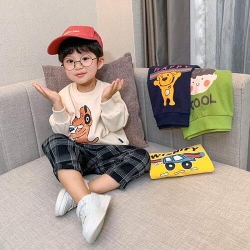 Fashion Brand Kids Wear Autumn Clothes Boys Hoodies Cartoon Long Sleeve Tops 2-7 Years Old Kids Loose Tshirts Trendy New Style