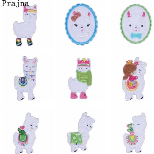 Cartoon Patches Sheep Iron On Embroidery Patch Cute Applique For Clothing Backpack Stickers DIY For Girls Kids Accessories