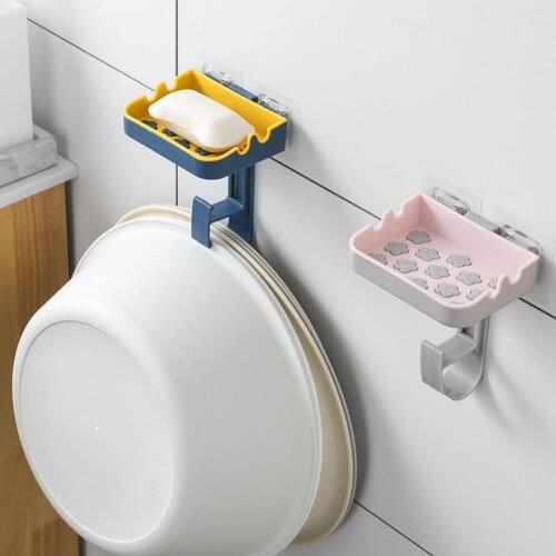 Soap Box Strong Loading Wall Mounted ABS Plastic Moisture Proof Soap Box Storage Rack Wall-mounted double-layer soap box