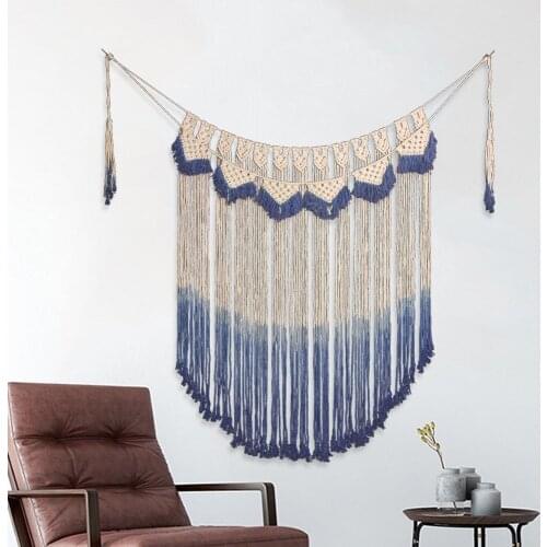 Macrame Wall Hanging Tapestry Bedroom Home Door Window Curtain Wedding Backdrop Decoration Handmade Gradient Decoration T17