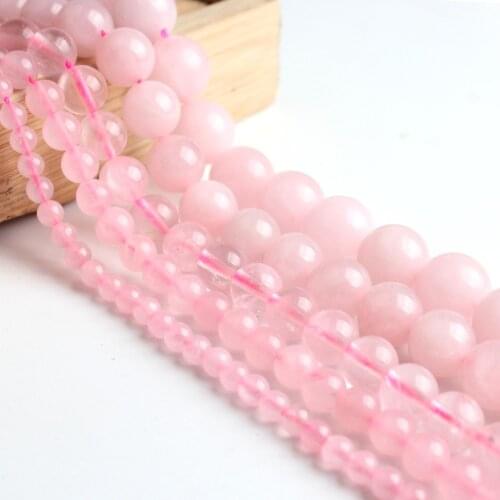 Wholesale 2 lots natural rose quartzs pink crystal loose beads for jewelry making DIY bracelet Strand 15" 4/6/8/10/12mm
