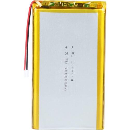 Mejuew 3.7V 10000mAh 1165114 Rechargeable Lipo Battery with JST Connector