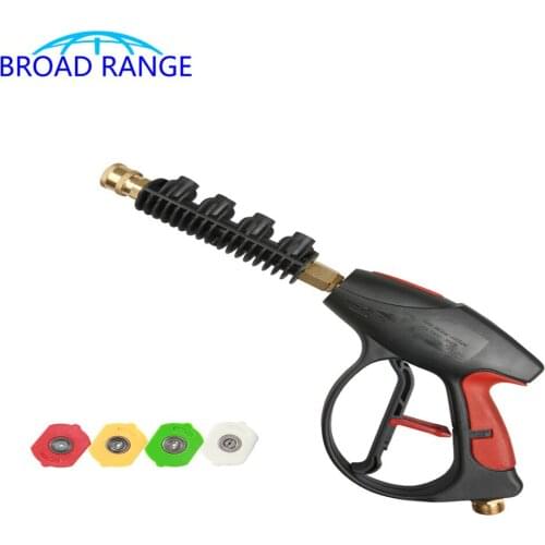 High Pressure Washer Gun G1/4 Quick Connector Fan Shape Sprayer with 4PCS Metal Nozzle Car Cleaning Shop Accessory Garden Tool