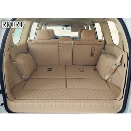 Full set car trunk mats for Toyota Land Cruiser Prado 150 7 seats 2019 waterproof cargo liner boot carpets for Prado 2018-2010