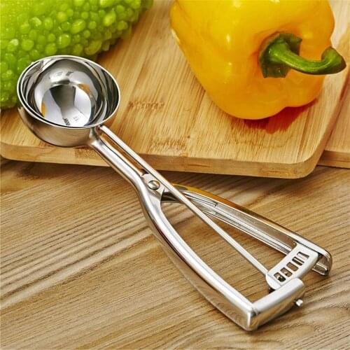 18//8 Stainless Steel Ice Cream Scoop for Ice Cream Fruit Mash Potato Food Dough Pies Cookie Spoon Kitchen Supplies Tools