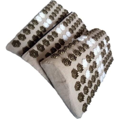 Lotus Natural Cotton Acupressure Zip-Apart Mat Foot Body Pain Stress Relieve Acupuncture Cushion Massager Rug Health Care Tool
