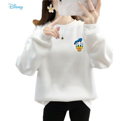Disney Donald Duck Oversized Sweatshirt hoodies Ladies Autumn Winter 2021 New Long Sleeve Crewneck Korean Fashion Sweatshirts