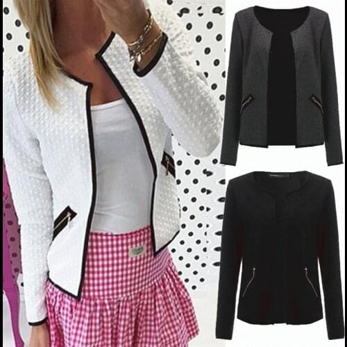 Womens Spring Jacket Women Chaqueta Mujer Pocket Zipper Casual Coat Puls Size Tartan Cardigan Slim Fit Outerwear Autumn Jackets