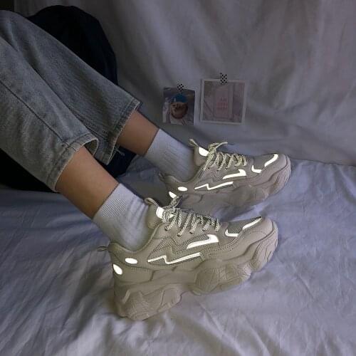 Womens Chunky Sneakers Mesh Breathable Platform Wedge Heels Shoes Lace Up Vulcanize Shoes Female Sports Flats Shoes Dad Shoes