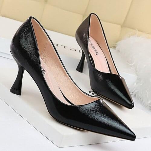 2019 New Shoes Woman Wedding Ladies High Heel Fashion Sweet Dress Pointed Toe Women Pumps Plus Big Size