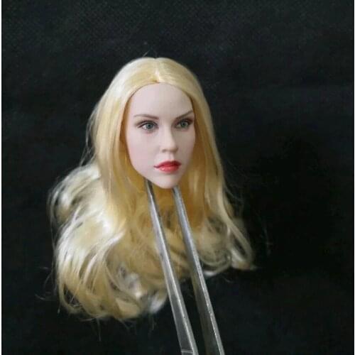 1/6 European Female Head Carving Long Hair Beauty Girl Head F 12'' PH Figure in stock