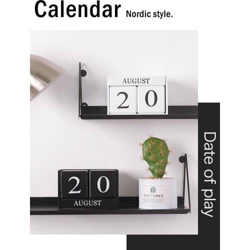1PC Home Daily-use Manual Wooden Combination Small Desk Calendar Desktop Decoration Ornament Wood Craft JL 207