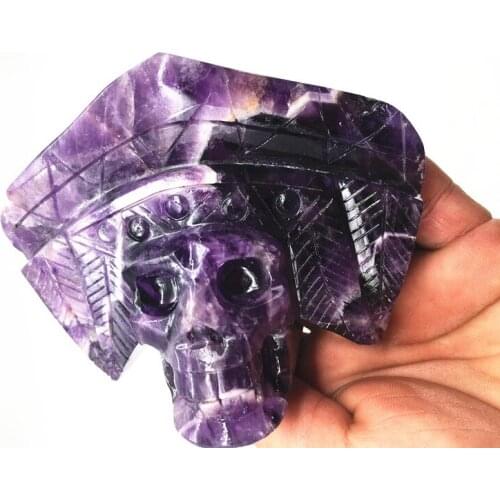 424 grams of natural quartz crystal fantasy amethyst skull healing