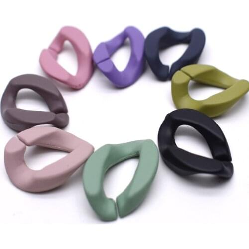 Acrylic Hand paint Multi Color Twisted Assembled Parts Beads For Women Frosted Resin Pendant Necklace Jewelry Accessorie Finding