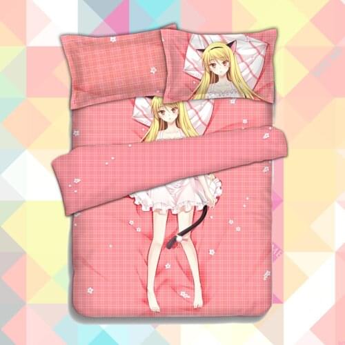 Anime Cartoon sakura sou no pet na kanojo Quilt Cover Printed Bedding Set With Pillow Cases Bed Sheet Duvet Cover Set 151209