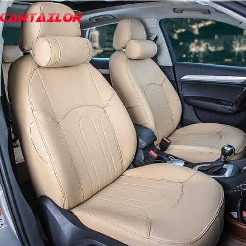 CARTAILOR Auto Seat Covers PU Leather for Infiniti M37 M35 M56 Car Accessories Seat Cover Support Set Grey Car Cushion Protector