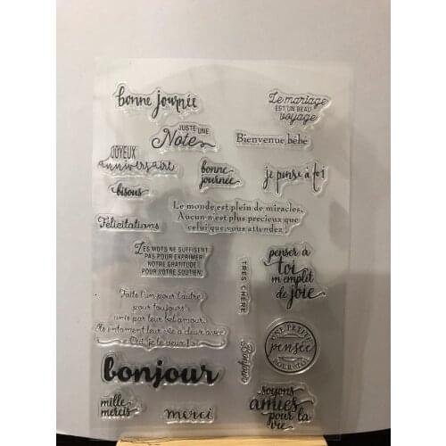 French text Transparent Clear Silicone Stamp Seal DIY Scrapbooking photo Album Decorative Clear Stamp A0724