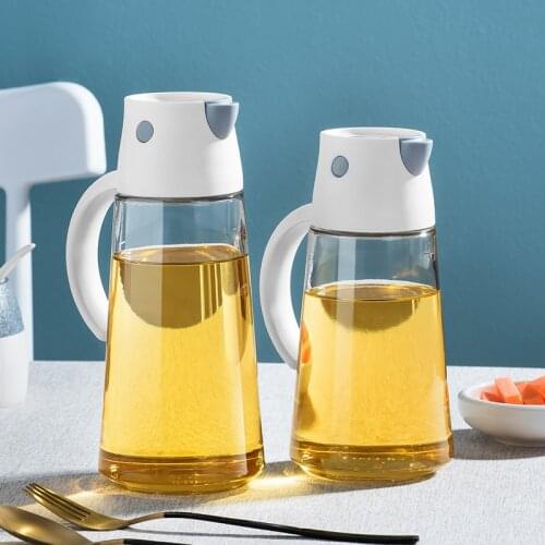 Leak-proof Glass Oil Can Automatically Open and Close 550ML Oil Bottle for Kitchen Household