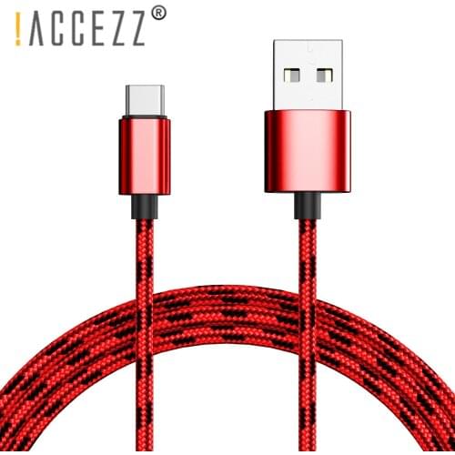 !ACCEZZ 2.4A USB Type C Fast Charging Data Cable for Samsung S10 S9 Huawei P40 Mate 30 Xiaomi Mobile Phone Type-C Charger Cable