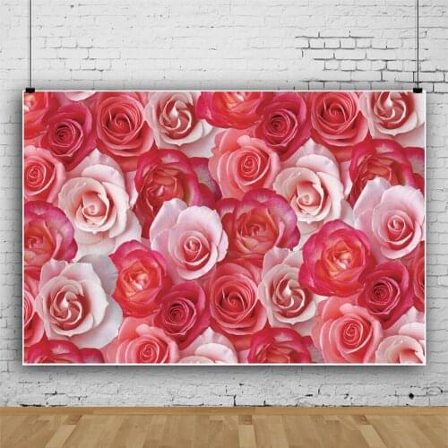Red and White Rose 3D Flower Wall Backdrops Photocall Background Decorations for Wedding Photo Portrait Photography Props