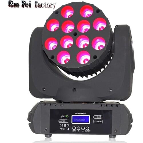 Moving Head Light 12x12W LED 4in1 RGBW Lyre Beam Rotating Lighting DMX512 DJ Lights For Events Night Clubs Disco KTV Bar Show
