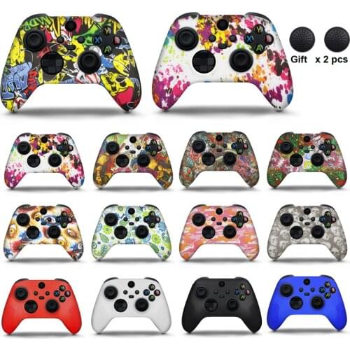 For Xbox Series X/S Controller Gamepad Camo Silicone Cover Rubber Skin Thumb Grip Cap Case Protective For Xbox Series X Joystick