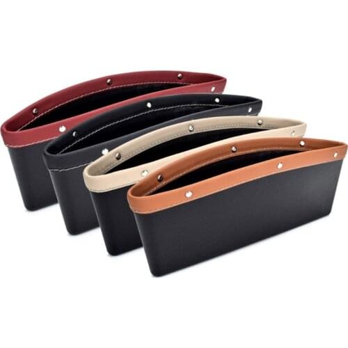 Car Seat Pockets Filler PU Leather Organizer Storage Side Console Slit Pocket