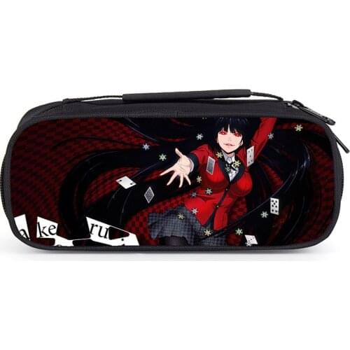 New Anime Kakegurui Pencil Bags Student Multifunction Pencil Case Boy Girl Zipper School Supplies Sotrage Bags Kids Wallet