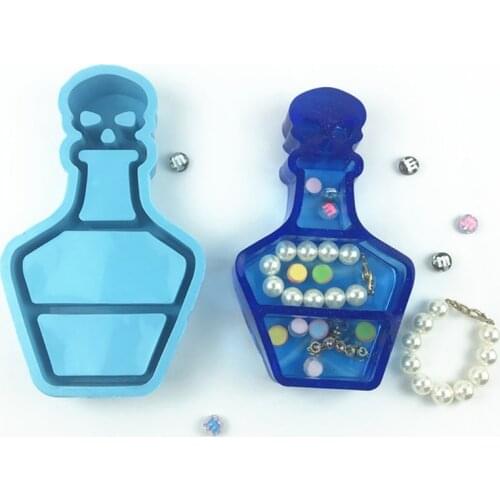 N0HE Bottle Shaped Organizer Rack Epoxy Resin Mold DIY Jewelry Makeup Storage Box Shelf Display Stand Tray Silicone Mould