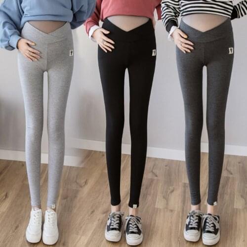 2020 Pregnant Women Autumn and Winter Fashion Low Waist Leggings for Pregnant Woman Kitten Maternity Trousers