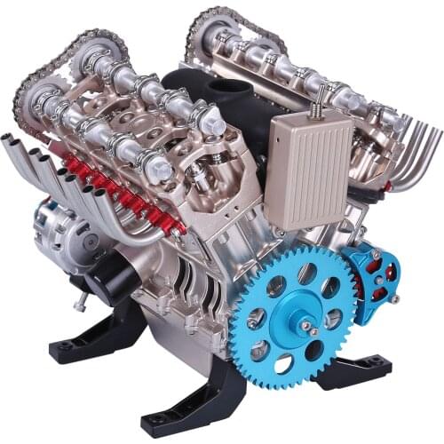 Customized) V8 Engine Model 500 + Pcs 1:3DIY Metal Mechanical Engine Model Scientific Experiment Physics Toy Gif