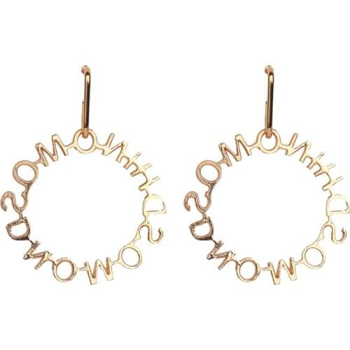 Pri Jin Street Shot Jewelry Fashion Exaggeration Selling Earrings Letters Shape Creative Alloy Earrings Women Earrings