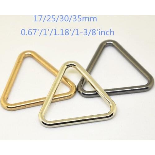 100PCS DIY Leather Craft Bag Strap Belt sewing Accessories Alloy Metal Triangles Ring Buckle 17mm/25mm/30mm/35mm