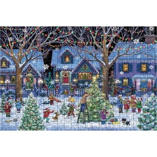 Merry Christmas Gifts 1000 Piece Puzzle Large Jigsaw Puzzle For Adult Children Puzzle Game Educational Toys Home Wall Painting