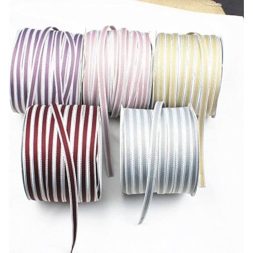 10m* 7mm Double White Border Cotton Silk Satin Ribbons For Crafts Bow Handmade Gift Wrap Wedding Party Decorative