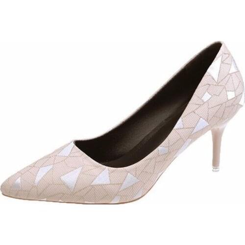 Ladies Shoes High Heels Patent Leather Classic Pumps Sexy Dress Prom Wedding Women PU Pointed Toe Beige Black Women Shoes Woman