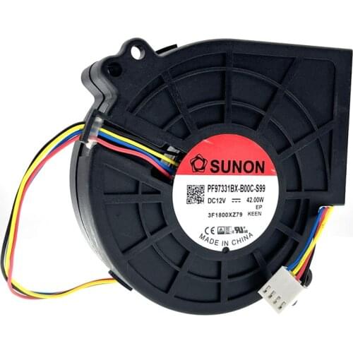 Blower Fan 97mm PWM 9733 DC 12V 42.00W Original Sunon PF97331BX-B00C-S99 6800RPM High Speed Air Flow Extractor