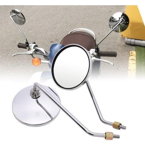 Motorcycle Back View Mirror 4.3 Inch Chrome Round Rearview Mirrors For Suzuki GSF1200 GSF1250 GSF650 BANDIT DL1000 DL650 GSR600