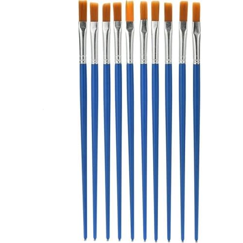 10 Pcs/Set Paint Brush Set New Nylon Blue Brush Kid Watercolor Drawing Painting
