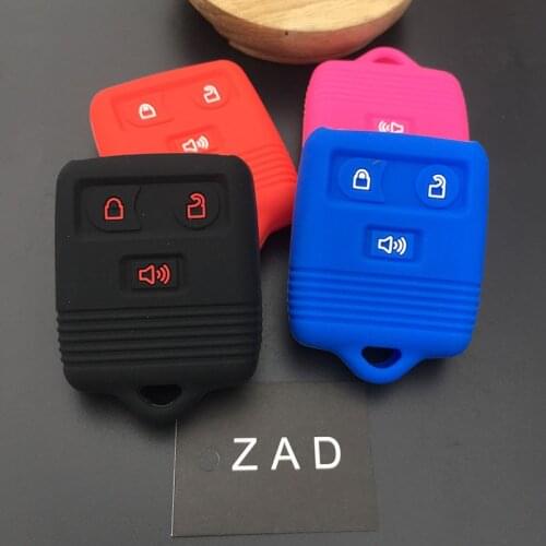 ZAD 3 Button silicone rubber Car Key Fob Case cover set holder for Ford Escape F 150 Explorer Remote Key Cover