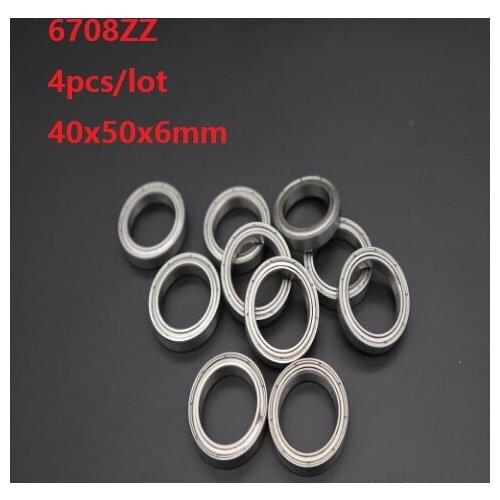 4pcs/lot 6708ZZ 6708 ZZ 6708Z Ball bearing 40x50x6mm Thin Wall Deep Groove Ball Bearing 40*50*6mm