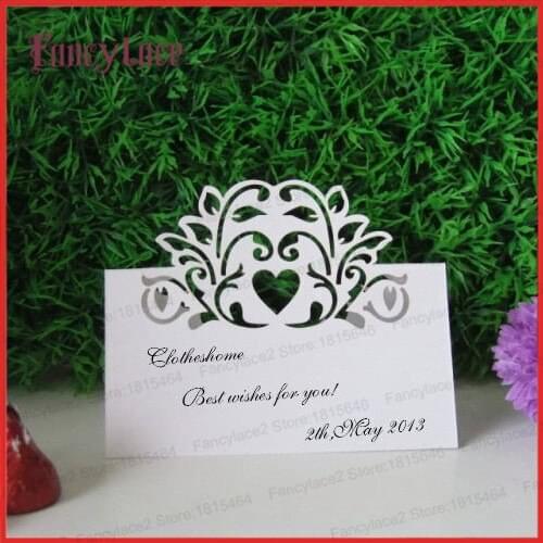 50pcs Wedding Laser Hollow Out Lace Place Card Name Cards Table Decorative Cards Wedding Invitation For Supplies